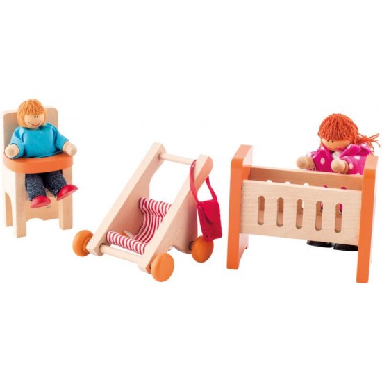 Set mobilier Camera Copilului pentru casute de papusi WoodyLand
