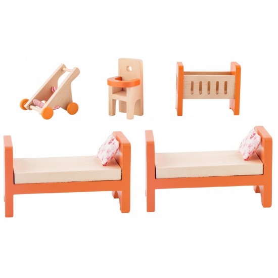 Set mobilier Camera Copilului pentru casute de papusi WoodyLand