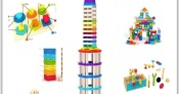 Cuburi pentru constructii, blocuri din lemn de costruit, diverse forme ...