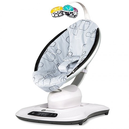 Fotoliu Balansoar Bebelusi 4MOMS MamaRoo 4.0 Plush Silver