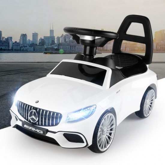 Masinuta de impins cu LED -uri si sunete Mercedes GLE 63 S AMG - Alb