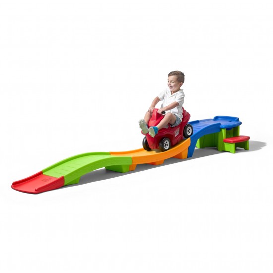 	Roller Coaster Masinuta Rosie ATV cu roti si pista de 3.12 m in valuri - Step2
