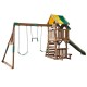 Complex de joaca Arbor Crest Deluxe PlaySet  KidKraft din lemn - Centru pe 2 nivele din cedru cu leagane si tobogan 