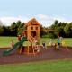 Complex de Joaca din lemn de cedru Atlantis PLAY- Centru outdoor pentru copii cu tobogan si 2 nivele Atlantic Playset Backyard Discovery 