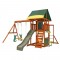 Complex de joaca Brookridge Wooden Swing Set  KidKraft din lemn - Centru multifunctional din cedru cu leagane si tobogan pe 2 nivele