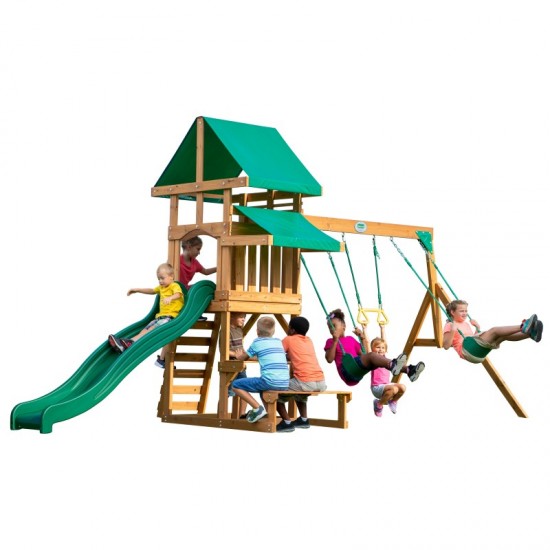 Complex de joaca Backyard Discovery - Belmont Swing Set- Centru multifuntional din lemn de cedru