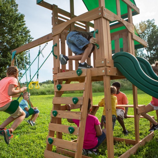 Complex de joaca Backyard Discovery - Belmont Swing Set- Centru multifuntional din lemn de cedru