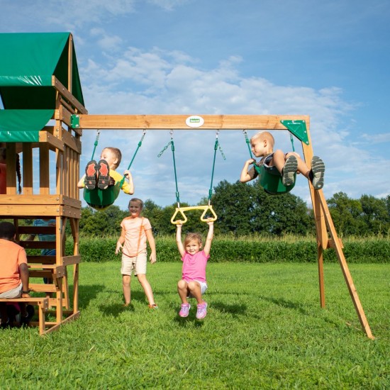 Complex de joaca Backyard Discovery - Belmont Swing Set- Centru multifuntional din lemn de cedru
