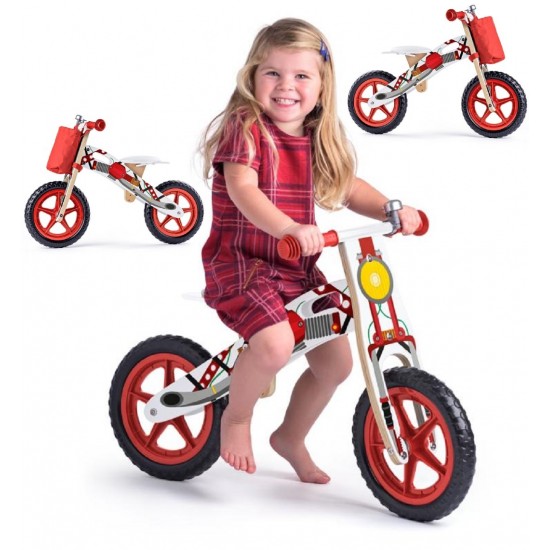Bicicleta fara pedale din lemn, Scooter Woodyland Rosie - My First Bike