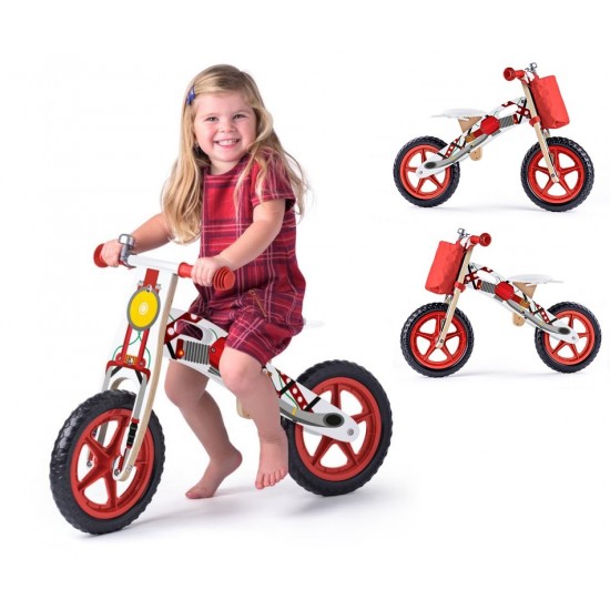 Bicicleta fara pedale din lemn, Scooter Woodyland Rosie - My First Bike