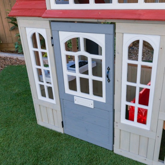 Casuta de Joaca pentru copii PlayHouse Brae Wooden Play cu Bucatarie si accesorii pentru exterior gradina Kidkraft