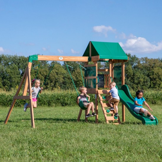 Complex de joaca Bucley Discovery -Swing Set- Centru multifuntional din lemn de cedru