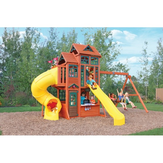 Complex de Joaca din cedru CANYON RIDGE KidKraft - Centru cu 2 tobogane si 2 nivele - Cedar Summit Play Centre Complex de Joaca din cedru CANYON RIDGE KidKraft - Centru cu 2 tobogane si 2 nivele - Cedar Summit Play Centre