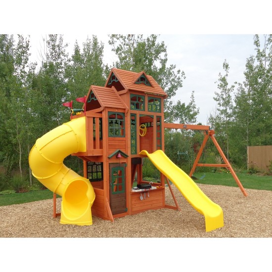 Complex de Joaca din cedru CANYON RIDGE KidKraft - Centru cu 2 tobogane si 2 nivele - Cedar Summit Play Centre Complex de Joaca din cedru CANYON RIDGE KidKraft - Centru cu 2 tobogane si 2 nivele - Cedar Summit Play Centre