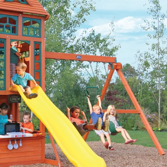 Complex de Joaca din cedru CANYON RIDGE KidKraft - Centru cu 2 tobogane si 2 nivele - Cedar Summit Play Centre Complex de Joaca din cedru CANYON RIDGE KidKraft - Centru cu 2 tobogane si 2 nivele - Cedar Summit Play Centre