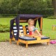 Sezlong Navy din lemn de plaje cu doua locuri pentru copii cu suport de pahare - Double Chaise Lounge Navy Kidkraft 