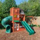Complex de joaca din cedru PlaySet Cedar Summit Hill Top KidKraft - Centru cu trei tobogane si 3 nivele Play Centre