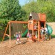 Complex de joaca din cedru PlaySet Cedar Summit Hill Top KidKraft - Centru cu trei tobogane si 3 nivele Play Centre