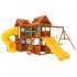 Complex de joaca din cedru Kings Bridge Playset KidKraft - Centru cu trei tobogane si 2 nivele - Cedar Summit PlayCentre