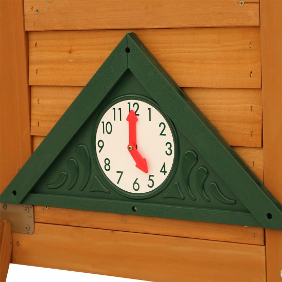 Complex de joaca din cedru Kings Bridge Playset KidKraft - Centru cu trei tobogane si 2 nivele - Cedar Summit PlayCentre