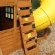 Complex de joaca din cedru Kings Bridge Playset KidKraft - Centru cu trei tobogane si 2 nivele - Cedar Summit PlayCentre