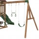 Complex de joaca Lindal Deluxe PlaySet  KidKraft din lemn - Centru pe 2 nivele din cedru cu leagane si doua tobogane 