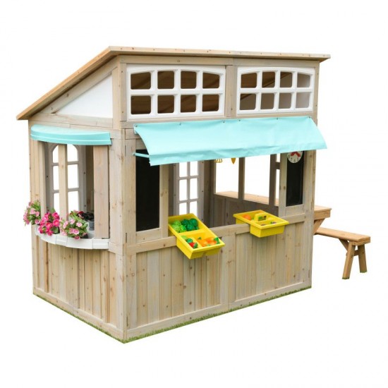 Casuta de Joaca Medowlane Market PlayHouse cu Bucatarie si accesorii pentru exterior gradina Kidkraft