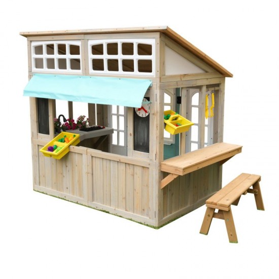 Casuta de Joaca Medowlane Market PlayHouse cu Bucatarie si accesorii pentru exterior gradina Kidkraft
