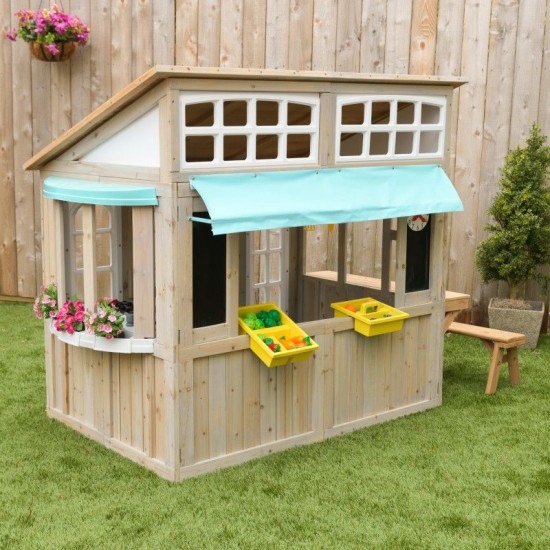 Casuta de Joaca Medowlane Market PlayHouse cu Bucatarie si accesorii pentru exterior gradina Kidkraft