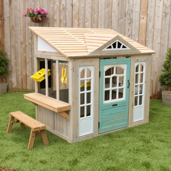 Casuta de Joaca Medowlane Market PlayHouse cu Bucatarie si accesorii pentru exterior gradina Kidkraft