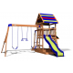 Complex de Joaca Beach Front - Northbrook Wooden Swing din lemn de cedru - Centru din lemn cu tobogan si 2 nivele si Monkey Bars Backyard Discovery 