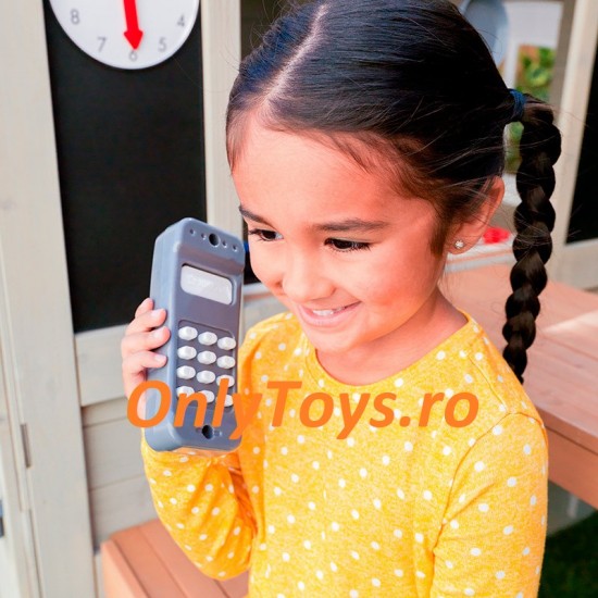 Casuta de joaca din lemn pentru copii pentru exterior Preston Cottage PlayHouse Kidkraft cu sunete si lumini si accesorii incluse