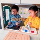 Casuta de joaca din lemn pentru copii pentru exterior Preston Cottage PlayHouse Kidkraft cu sunete si lumini si accesorii incluse