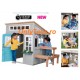Casuta de joaca din lemn pentru copii pentru exterior Preston Cottage PlayHouse Kidkraft cu sunete si lumini si accesorii incluse