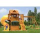 Complex de joaca din cedru SandPoint Deluxe- Centru cu tobogan elicoidal  si 2 nivele - Big Backyard PlayCentre