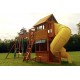 Complex de joaca din cedru SandPoint Deluxe- Centru cu tobogan elicoidal  si 2 nivele - Big Backyard PlayCentre