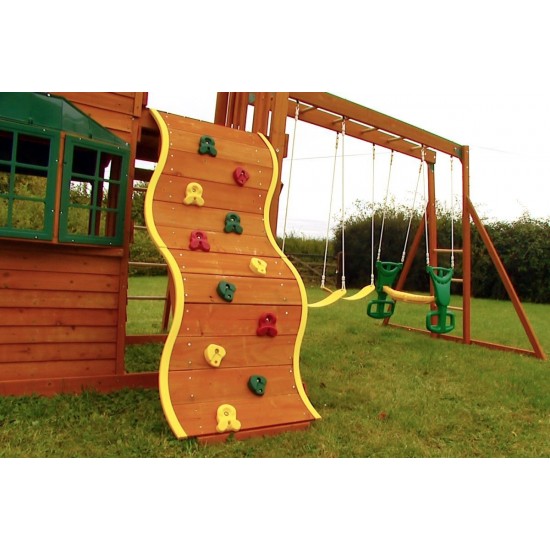 Complex de joaca din cedru SandPoint Deluxe- Centru cu tobogan elicoidal  si 2 nivele - Big Backyard PlayCentre