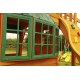 Complex de joaca din cedru SandPoint Deluxe- Centru cu tobogan elicoidal  si 2 nivele - Big Backyard PlayCentre