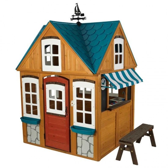 Casuta de Joaca la mare  SeaSide Cotage cu bucatarie si accesorii Kidkraft cu sistem EZ Assambly