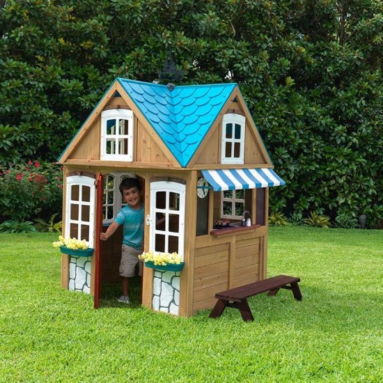 Casuta de Joaca la mare  SeaSide Cotage cu bucatarie si accesorii Kidkraft cu sistem EZ Assambly