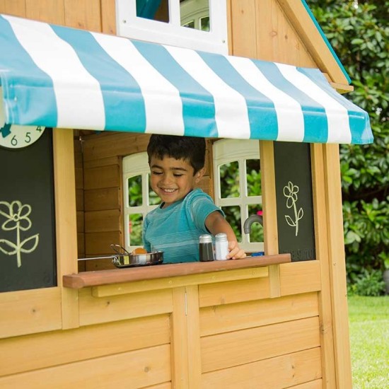 Casuta de Joaca la mare  SeaSide Cotage cu bucatarie si accesorii Kidkraft cu sistem EZ Assambly
