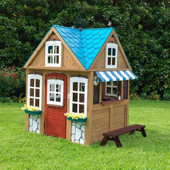 Casuta de Joaca la mare  SeaSide Cotage cu bucatarie si accesorii Kidkraft cu sistem EZ Assambly