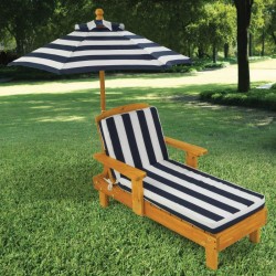 Sezlong copii cu umbrela pentru piscina si gradina cu saltea - Outdoor Chaise Umbrella Kidkraft
