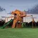 Complex de Joaca din cedru SkyFort II Wooden Swing Set - Centru cu tobogan si 3 nivele - Backyard Discovery