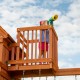 Complex de Joaca din cedru SkyFort II Wooden Swing Set - Centru cu tobogan si 3 nivele - Backyard Discovery