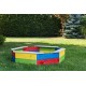 Spatiu de joaca cu nisip colorat Hexagonal  - Lada cu nisip din lemn pentru gradina cu acoperis de protectie WoodyLand