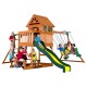Complex de Joaca SpringBoro din lemn de cedru - Centru din lemn cu tobogan si 2 nivele Playset Backyard Discovery 