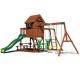 Complex de Joaca SpringBoro din lemn de cedru - Centru din lemn cu tobogan si 2 nivele Playset Backyard Discovery 