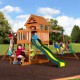Complex de Joaca SpringBoro din lemn de cedru - Centru din lemn cu tobogan si 2 nivele Playset Backyard Discovery 