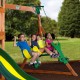 Complex de Joaca SpringBoro din lemn de cedru - Centru din lemn cu tobogan si 2 nivele Playset Backyard Discovery 